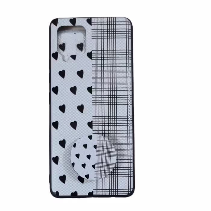 کاور طرح قلب کد 472 مناسب برای گوشی موبایل سامسونگ Galaxy A42 به همراه پاپ سوکت