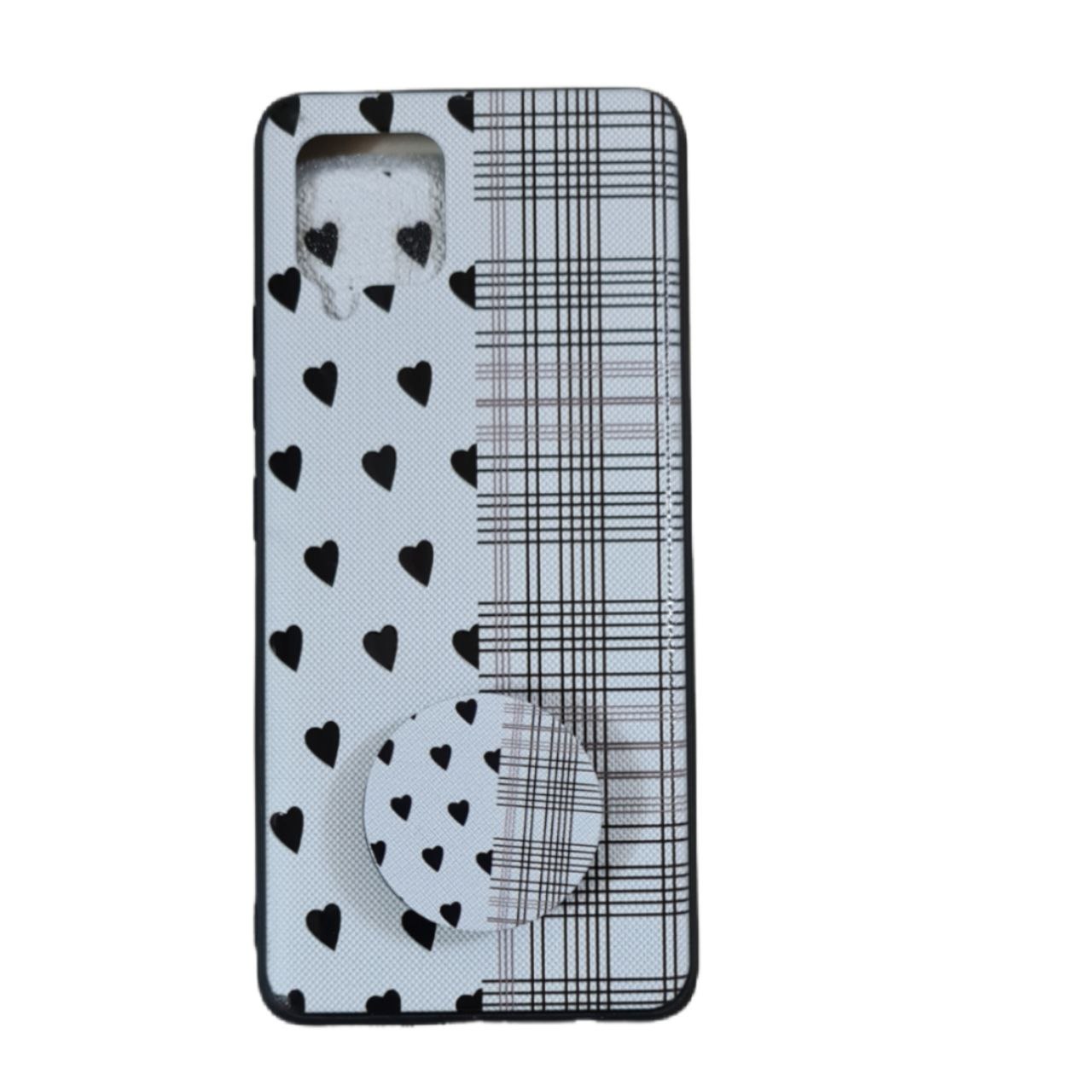 کاور طرح قلب کد 472 مناسب برای گوشی موبایل سامسونگ Galaxy A42 به همراه پاپ سوکت