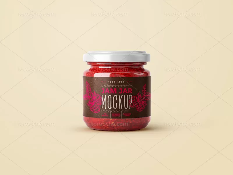 فایل موکاپ شیشه مربا | گرافیک با طعم تربچه