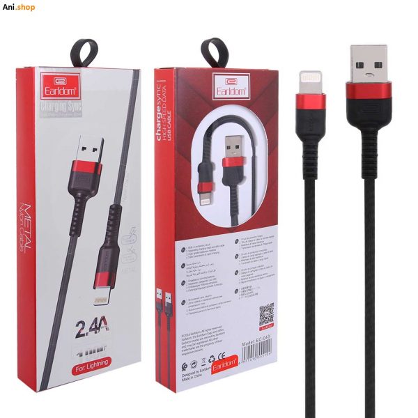 کابل شارژ فست میکرو Earldom مد3 EC-04- مشکی قرمز