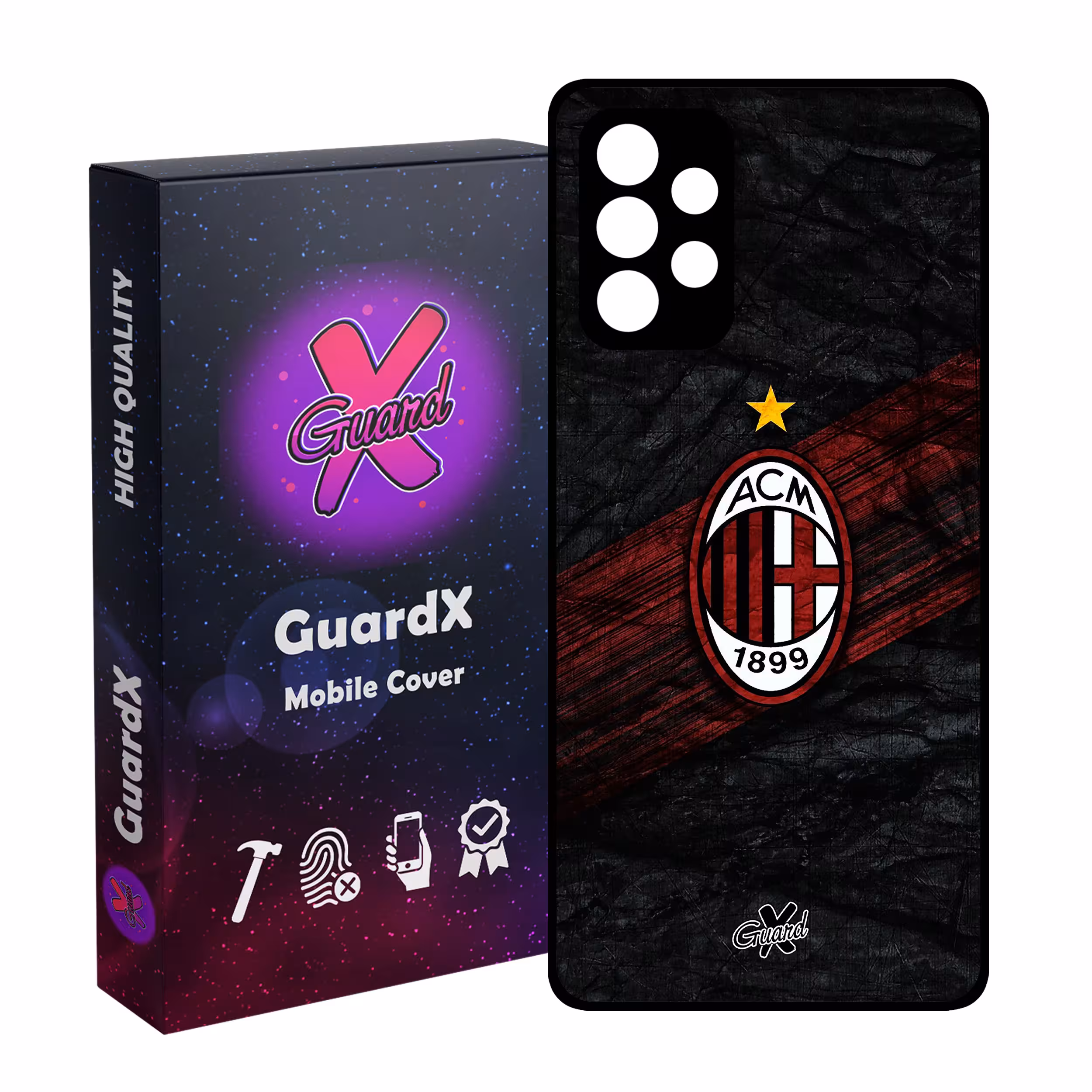 کاور گارد ایکس طرح AC Milan مدل Glass10057 مناسب برای گوشی موبایل سامسونگ Galaxy A32 4G