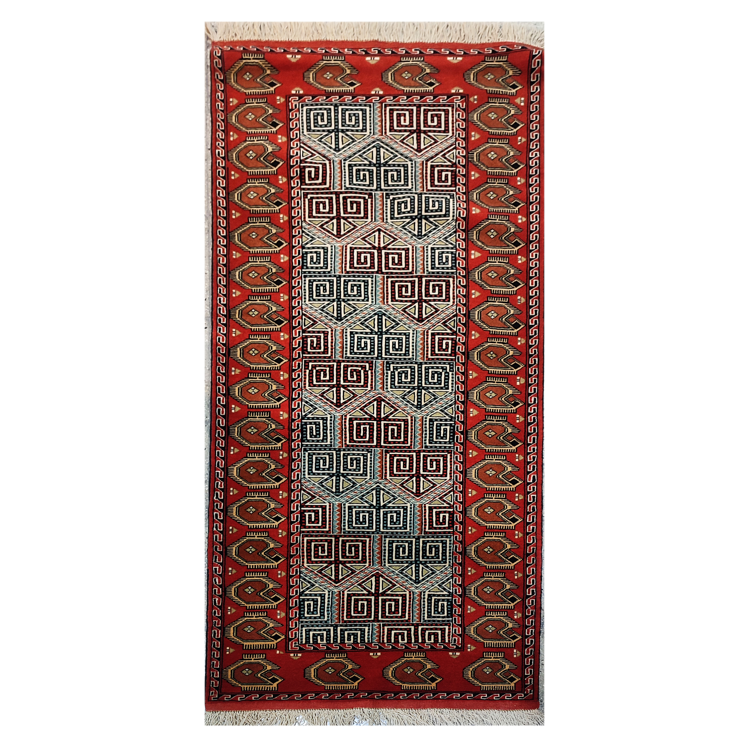 فرش دستباف کناره طول دو متر طرح مدرن مدل AA