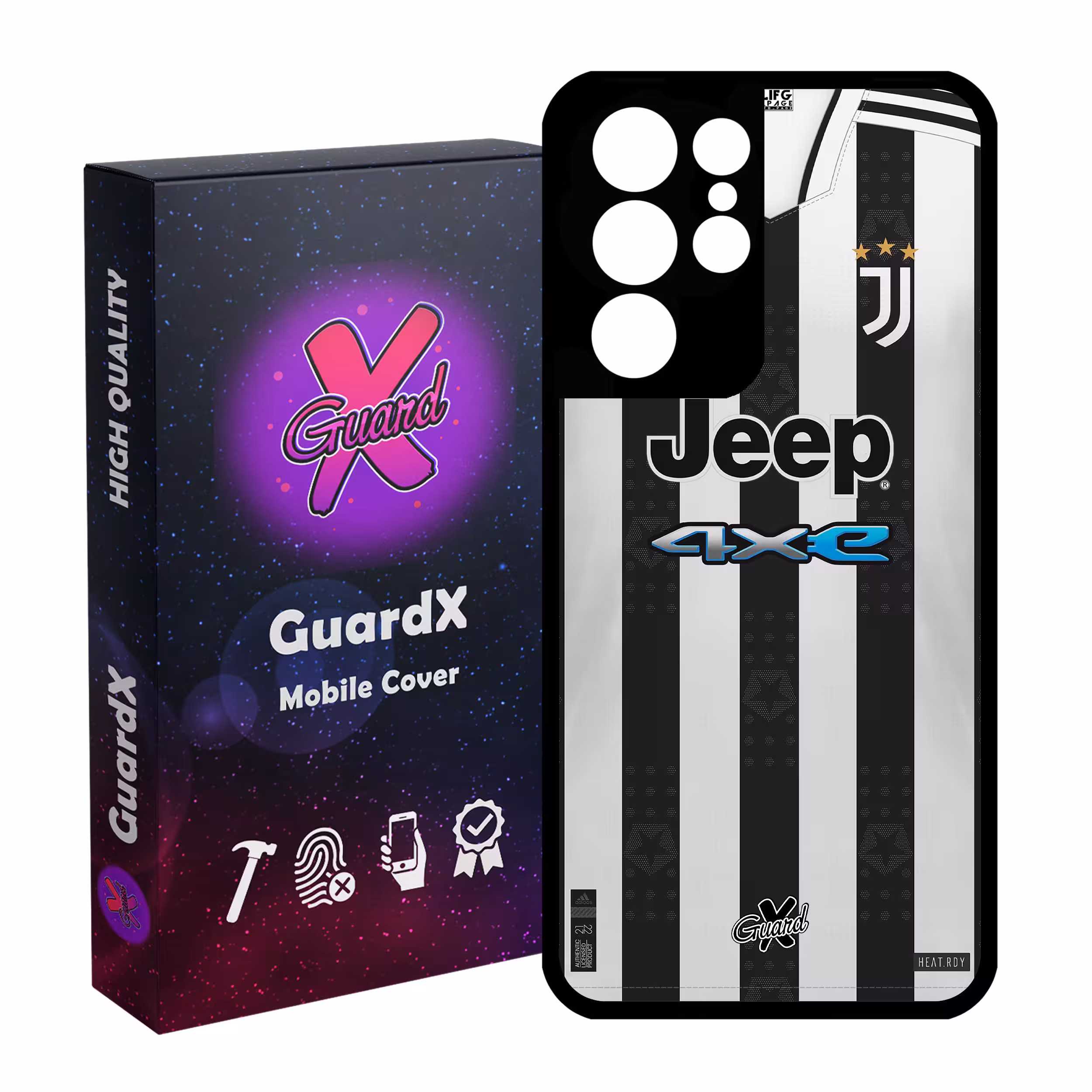 کاور گارد ایکس طرح یوونتوس مدل Glass50357 مناسب برای گوشی موبایل سامسونگ Galaxy S21 Ultra