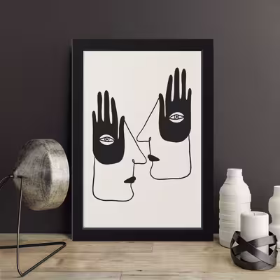 تابلو مدل مینیمال Hand face کدS1612-b