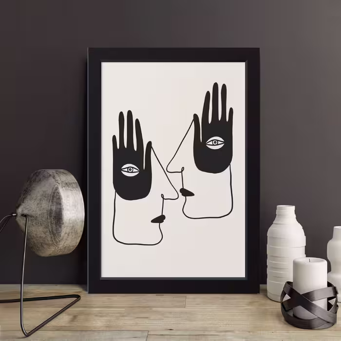 تابلو مدل مینیمال Hand face کدS1612-b