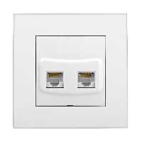 پریز شبکه دو پورت RJ45 خیام الکتریک مدل آرام