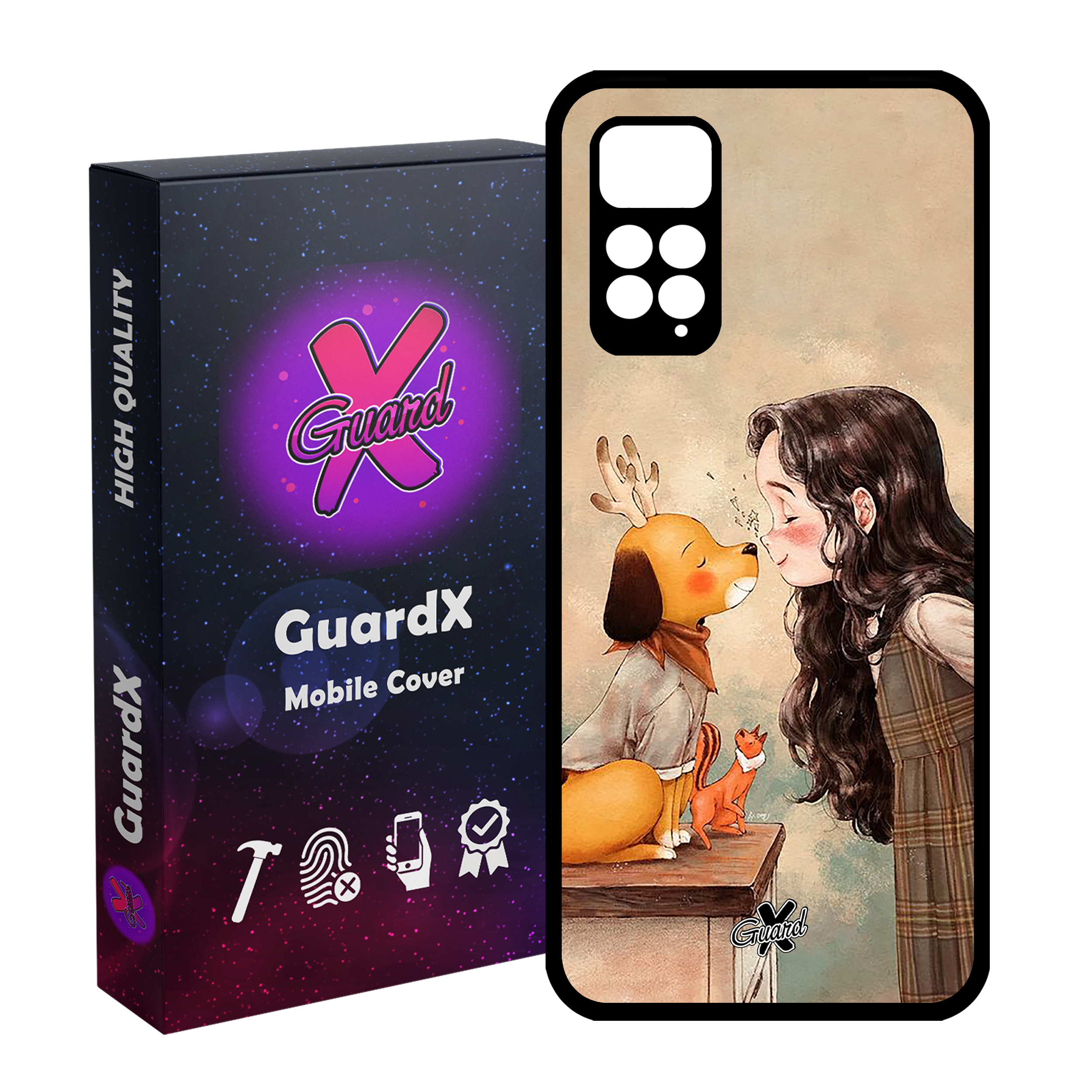 کاور گارد ایکس طرح Girl مدل Glass10323 مناسب برای گوشی موبایل شیائومی Redmi Note 11 Pro 4G/5G