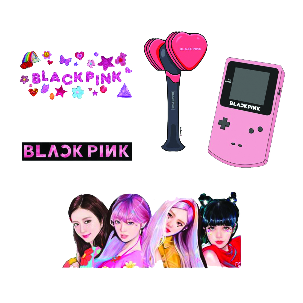 استیکر تزئینی موبایل و تبلت مدل BLACKPINK کد 5113 مجموعه 5 عددی