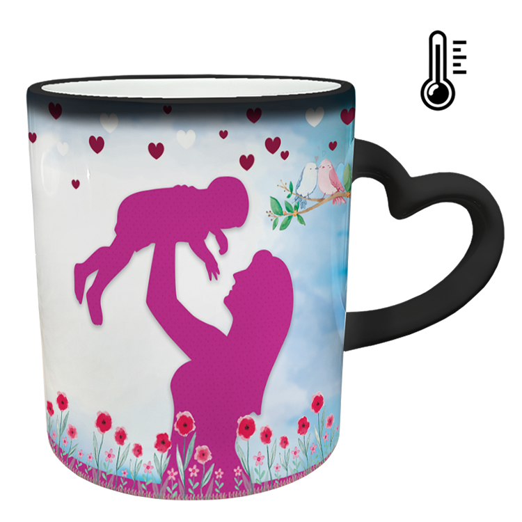 ماگ حرارتی مدل دسته قلبی طرح روز مادر کد 3