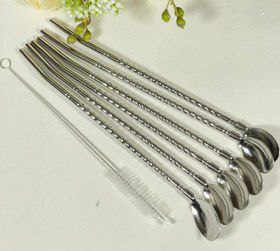 نی استیل قاشقی فرچه دار نقره ای