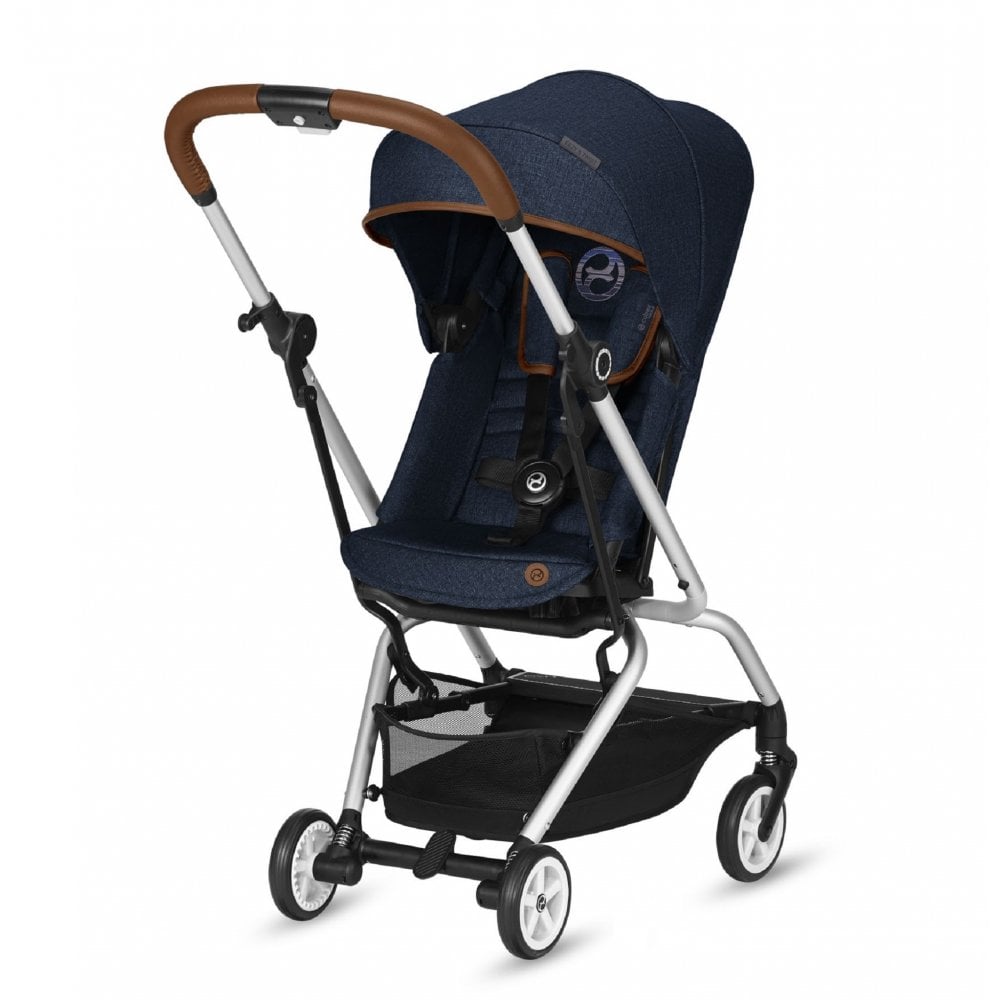 کالسکه و کریر سایبکس  مدل ایزی تویست چرخشی 360 درجه با گارد محافظ و کریر سایبکس ایتون 5 سورمه ای  2020  رنگ سورمه ای cybex  easytwist