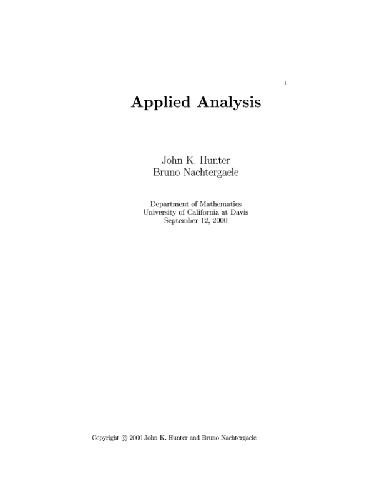 خرید و دانلود نسخه کامل کتاب Applied analysis
