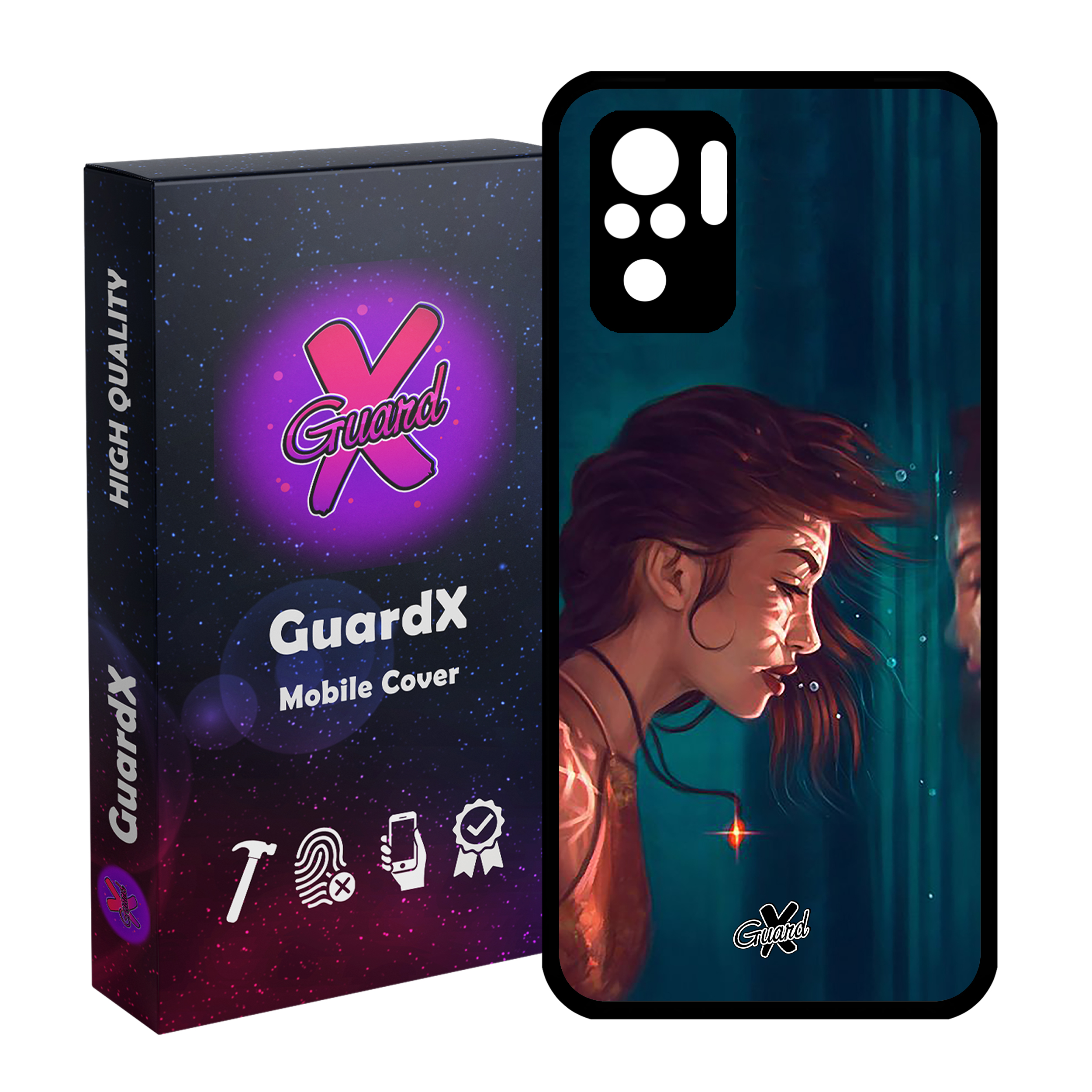 کاور گارد ایکس طرح دختر مدل Glass10371 مناسب برای گوشی موبایل شیائومی Redmi Note 10 4G / Redmi Note 10S