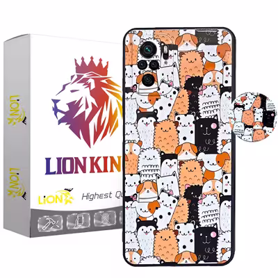 کاور لاین کینگ مدل Dog j2 مناسب برای گوشی موبایل شیایومی Redmi Note10 10S به همراه پایه نگهدارنده