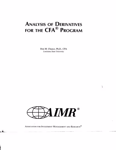 خرید و دانلود نسخه کامل کتاب Analysis of Derivatives for the CFA Program