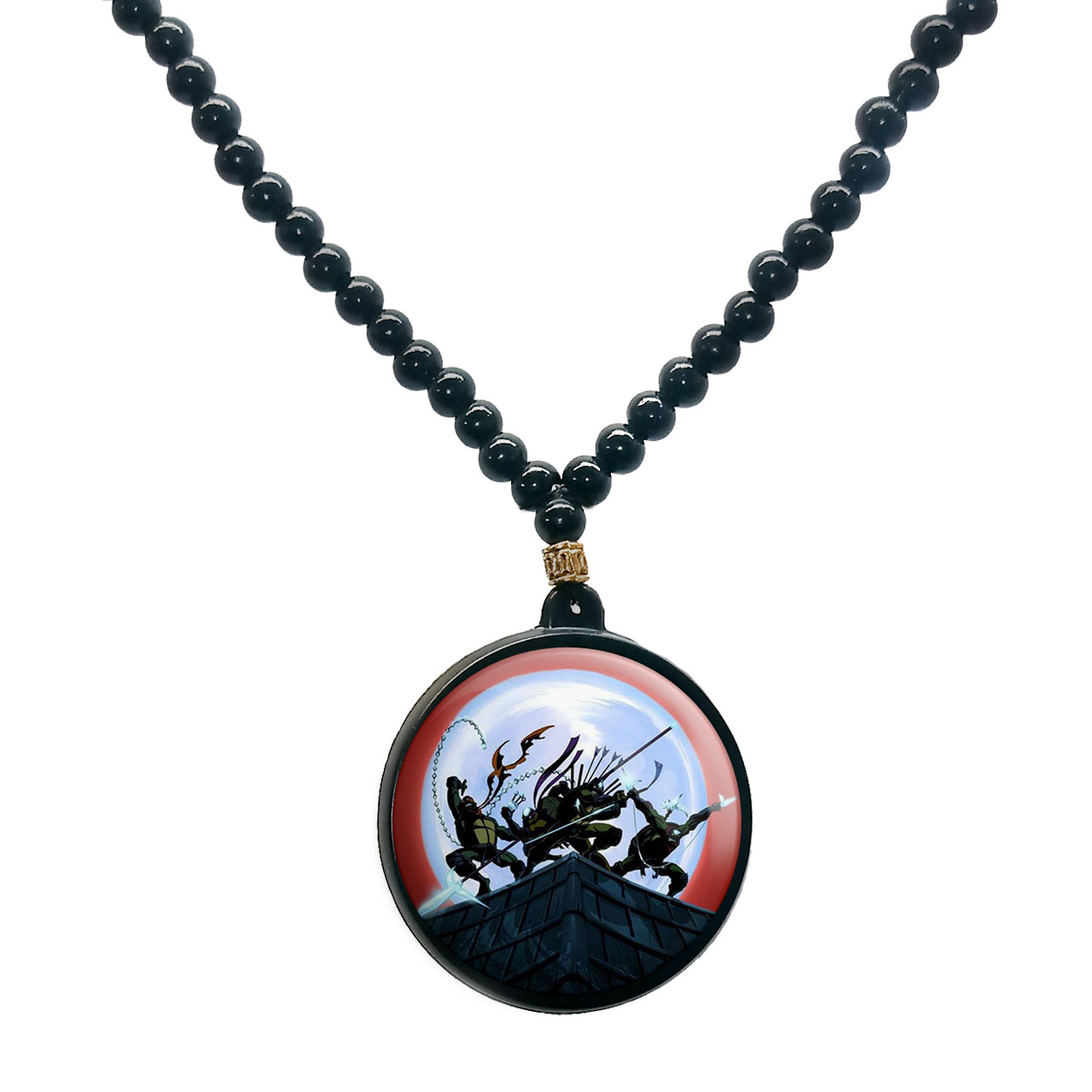 گردنبند پرمانه طرح لاکپشت‌های نینجا کد pmd.9966 مدل دو طرفه