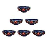 کاسه سفالی مدل سالاد خوری طرح نقاشی  کد GH بسته 6 عددی