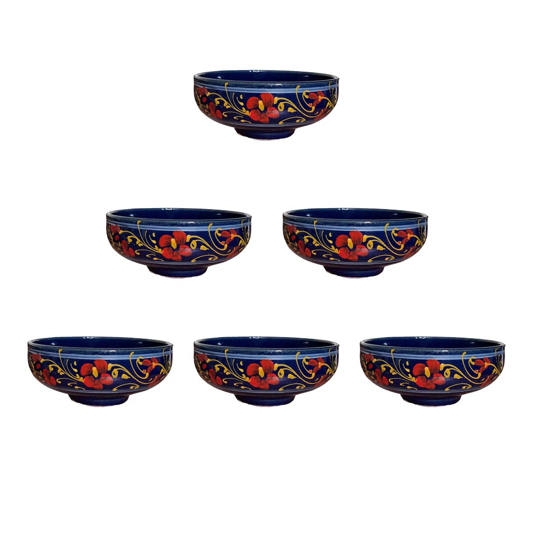 کاسه سفالی مدل سالاد خوری طرح نقاشی  کد GH بسته 6 عددی