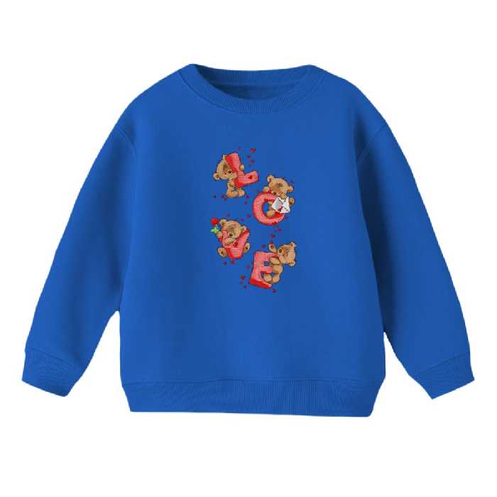 سویشرت بچگانه مدل لاو خرس رنگ آبی