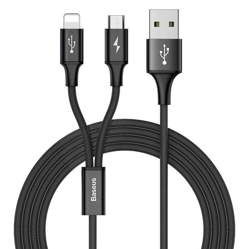 کابل 2 سر فست شارژ Baseus CAML-SU13 3A 12m
