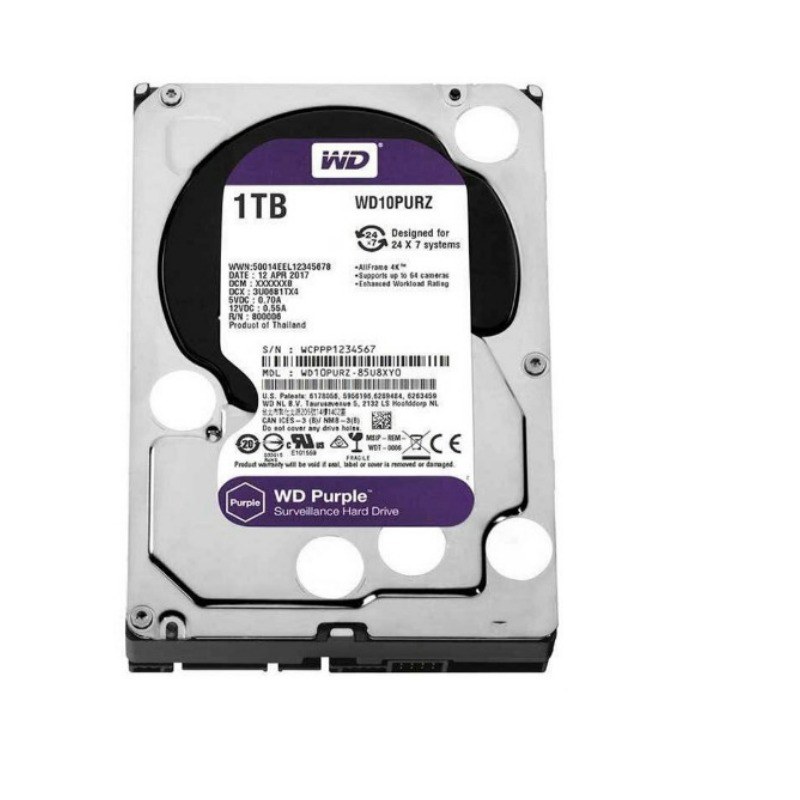هارد اینترنال وسترن دیجیتال بنفش یک ترابایت WD 10PURZ Purple-1TB