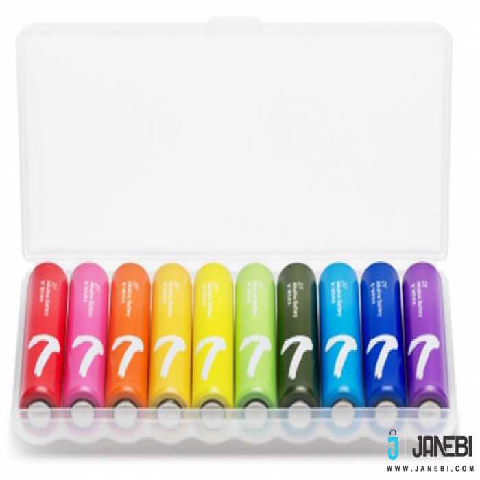 باتری نیم قلمی رنگین کمانی شیائومی Xiaomi Rainbow AAA Battery Pack Of 10