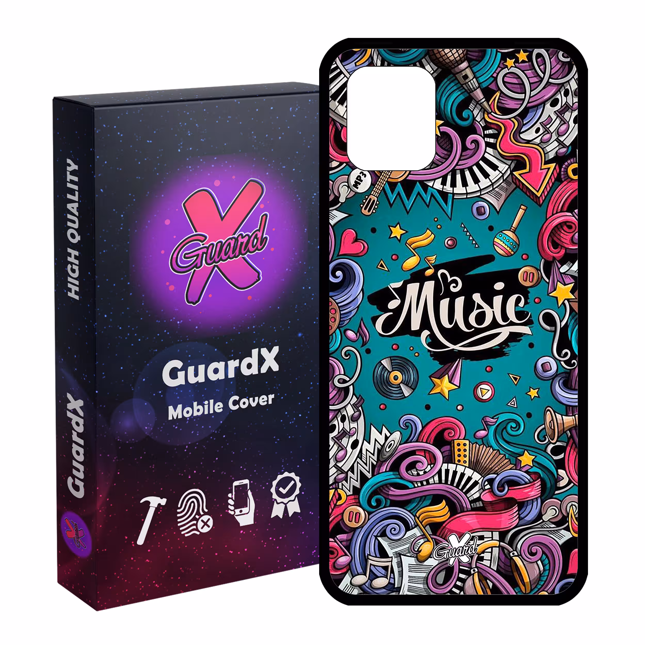 کاور گارد ایکس طرح Music مدل Glass10025 مناسب برای گوشی موبایل سامسونگ Galaxy Note 10 Lite