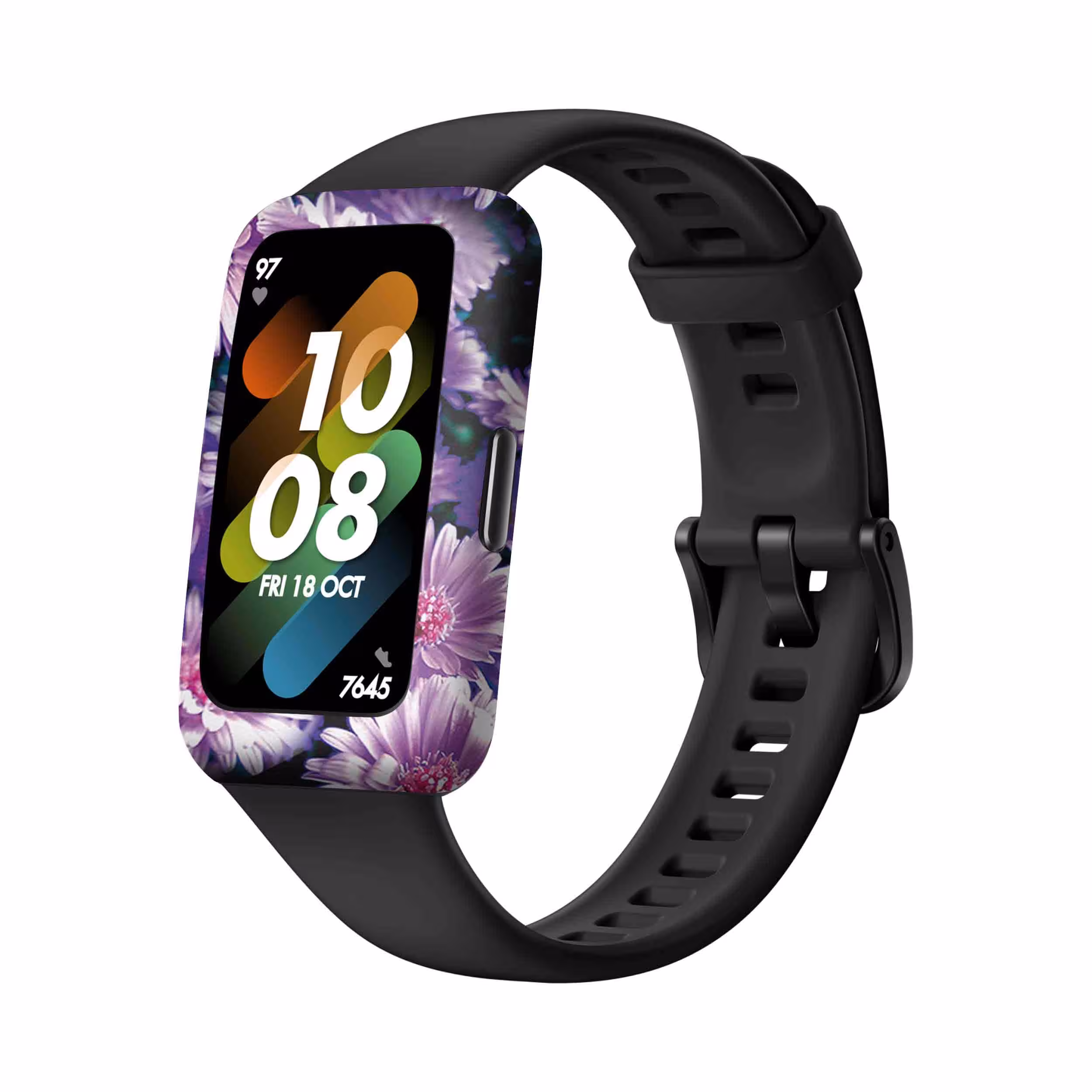 برچسب ماهوت طرح Purple_Flower مناسب برای ساعت هوشمند هوآوی Band 7