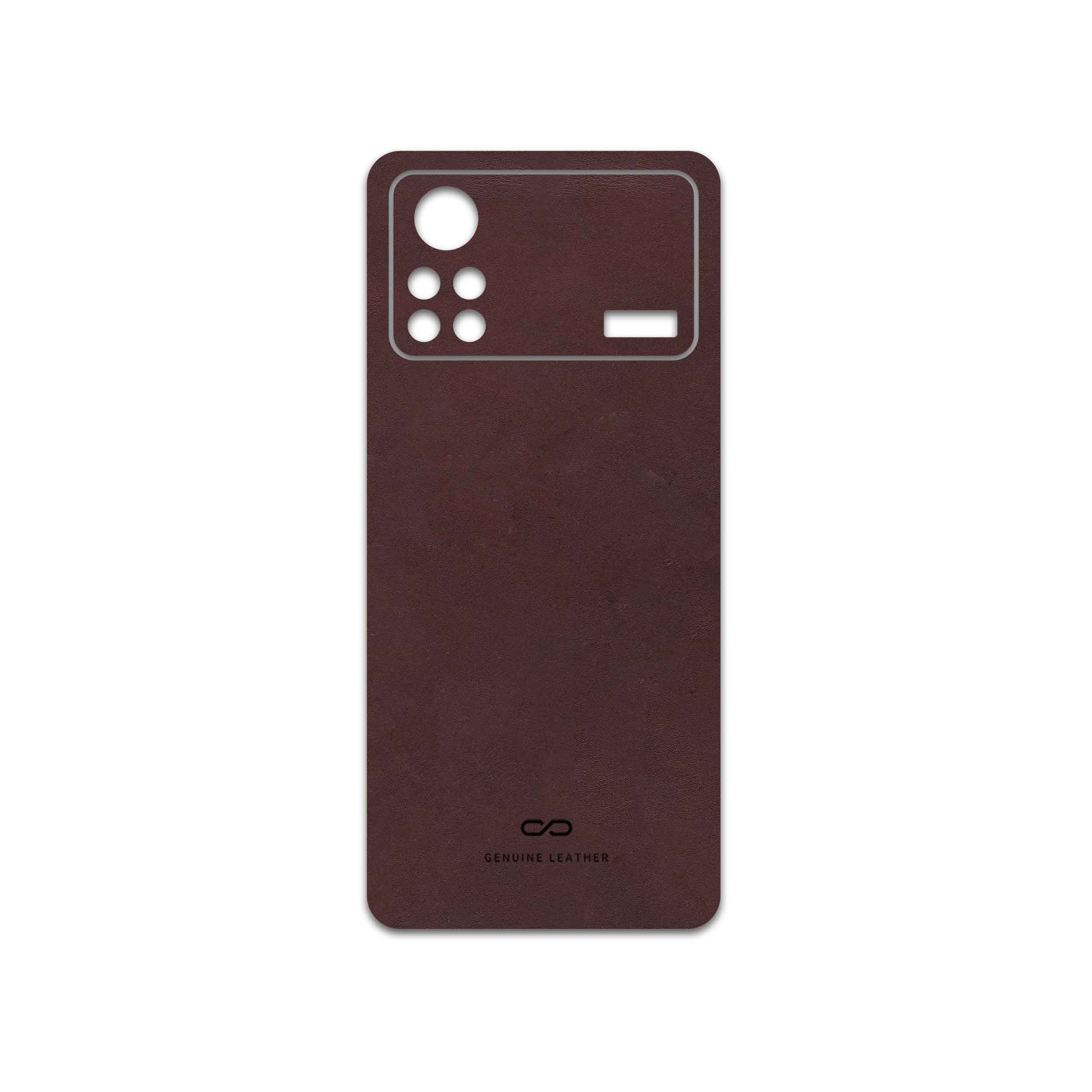 برچسب پوششی ماهوت مدل Matte-Dark-Brown-Leather مناسب برای گوشی موبایل شیائومی Poco X4 Pro 5G