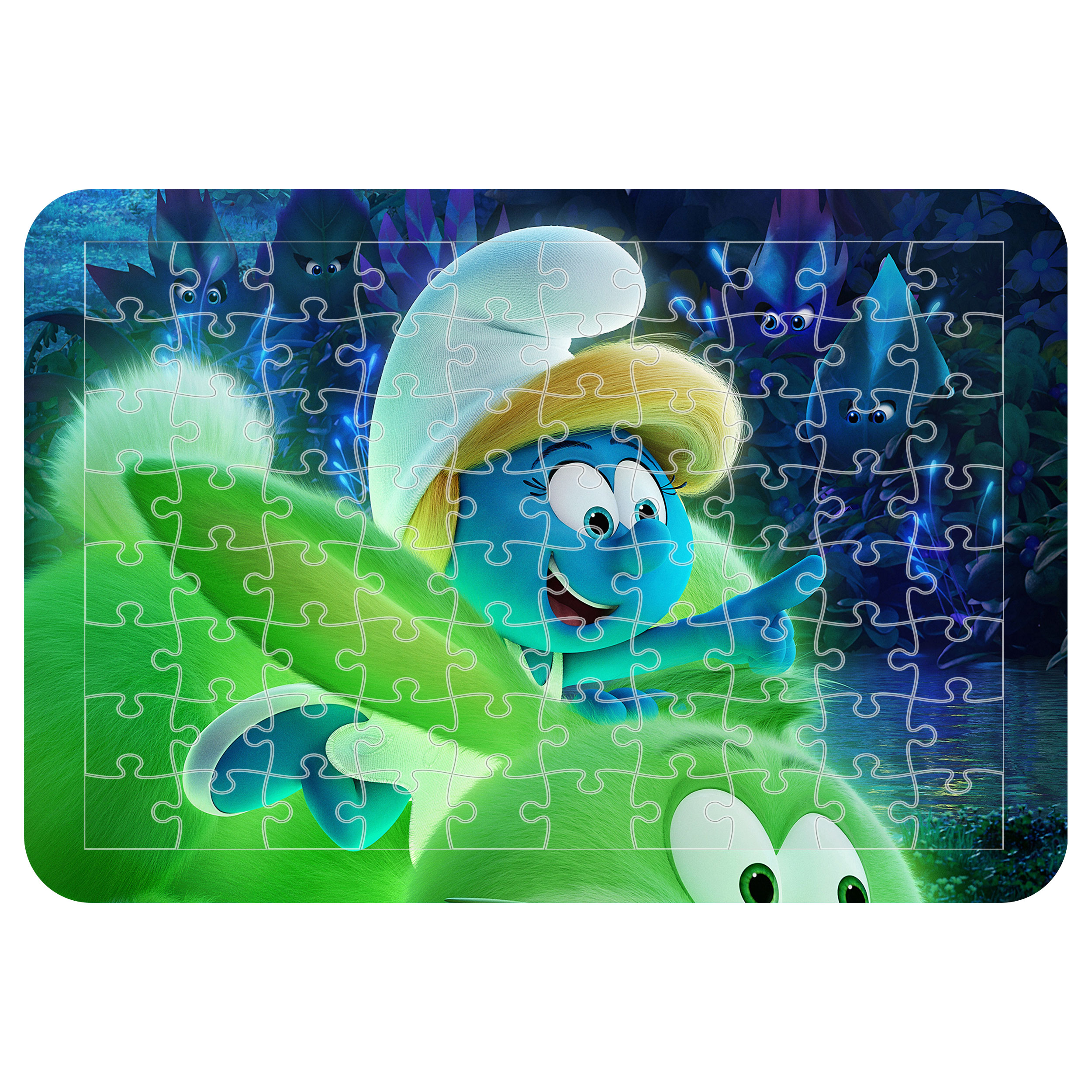 پازل 54 تکه اطلس آبی طرح کارتون اسمورف ها مدل P1168