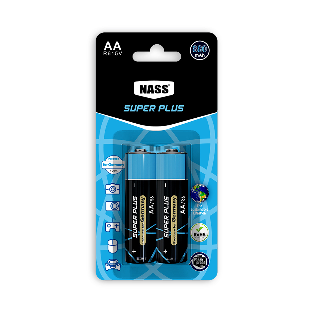 باتری قلمی ناس مدل سوپر پلاس بسته 2 عددی