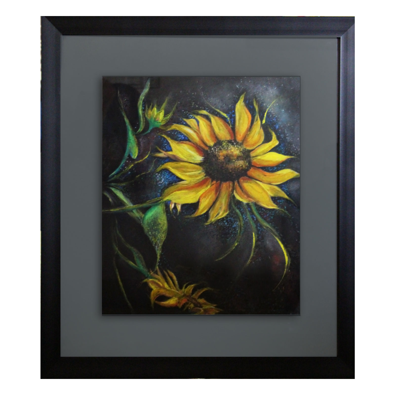 تابلو نقاشی پاستل مدل آفتابگردان های خاموش