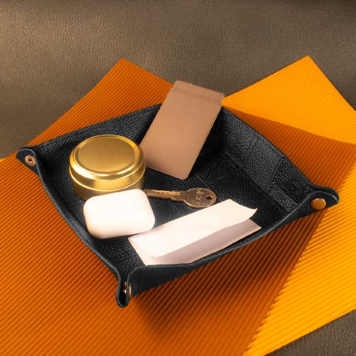 سینی  لوازم اداری رومیزی چرم عطارد مدل طبیعی کد ED02