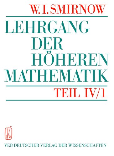 خرید و دانلود نسخه کامل کتاب Lehrgang der Höheren Mathematik - Teil IV/1