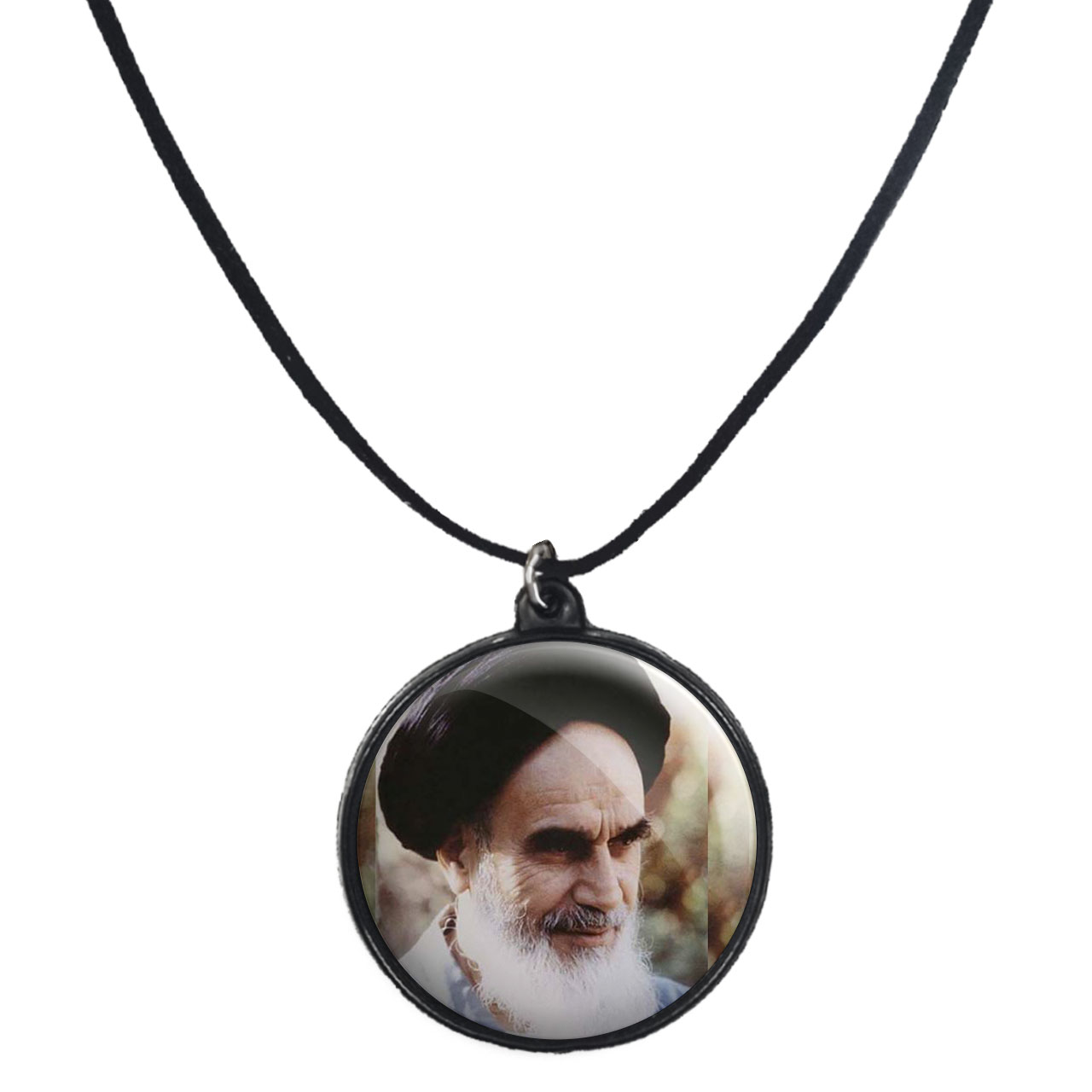 گردنبند پرمانه طرح آیت الله خمینی کد pmb.7354 مدل دو طرفه