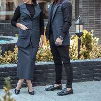 ست زوجی سارافون و دامن زنانه و جلیقه مردانه