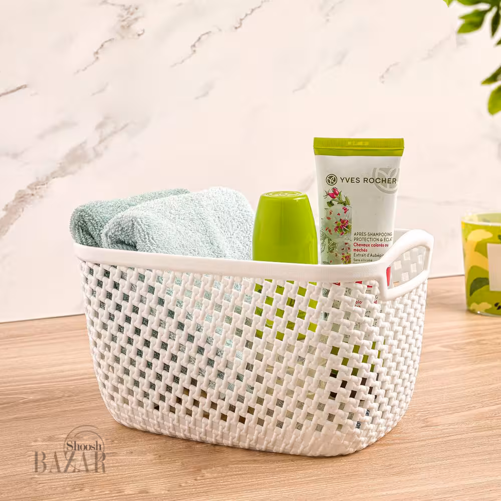 سبد مستطیل کوچک طرح بافت لیمون کد 2140