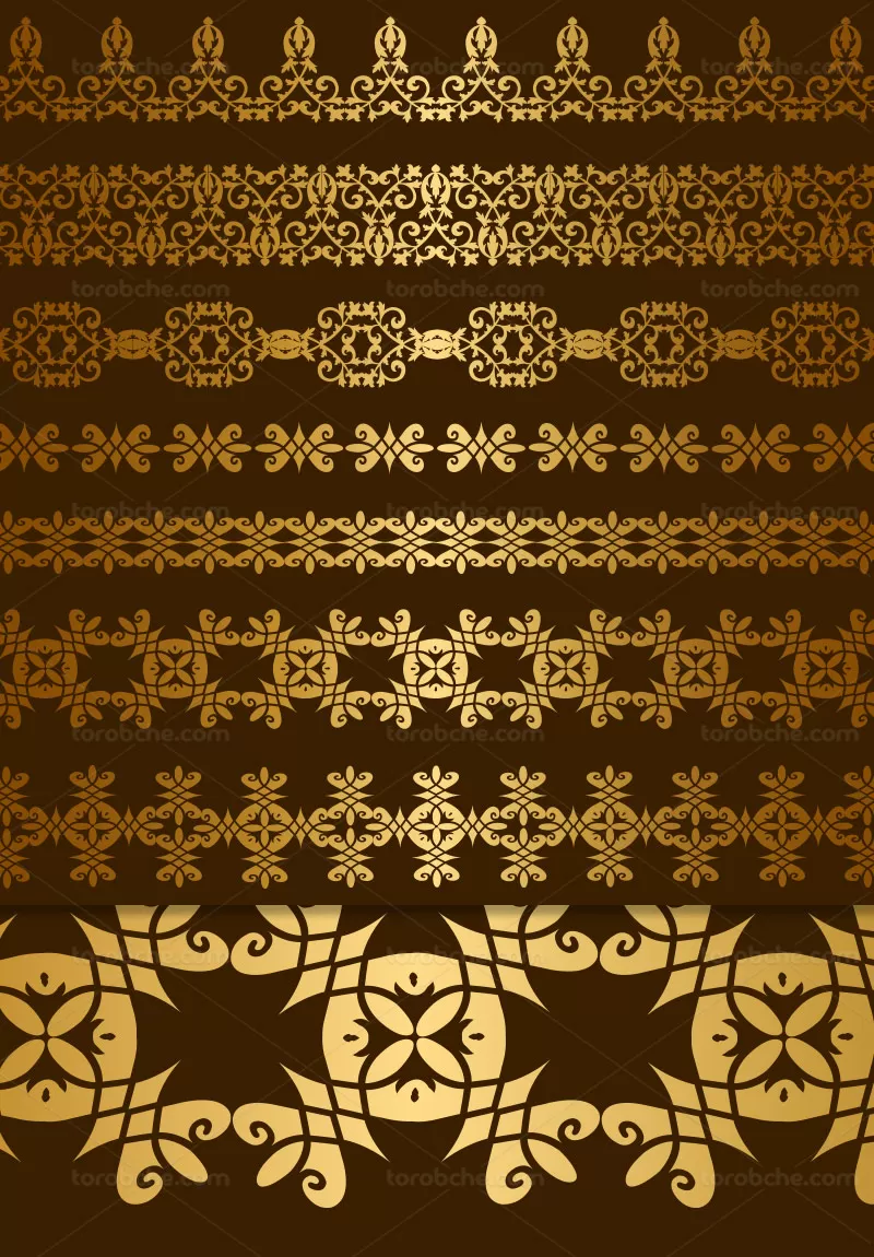 وکتور کادر طلایی رنگ | گرافیک با طعم تربچه