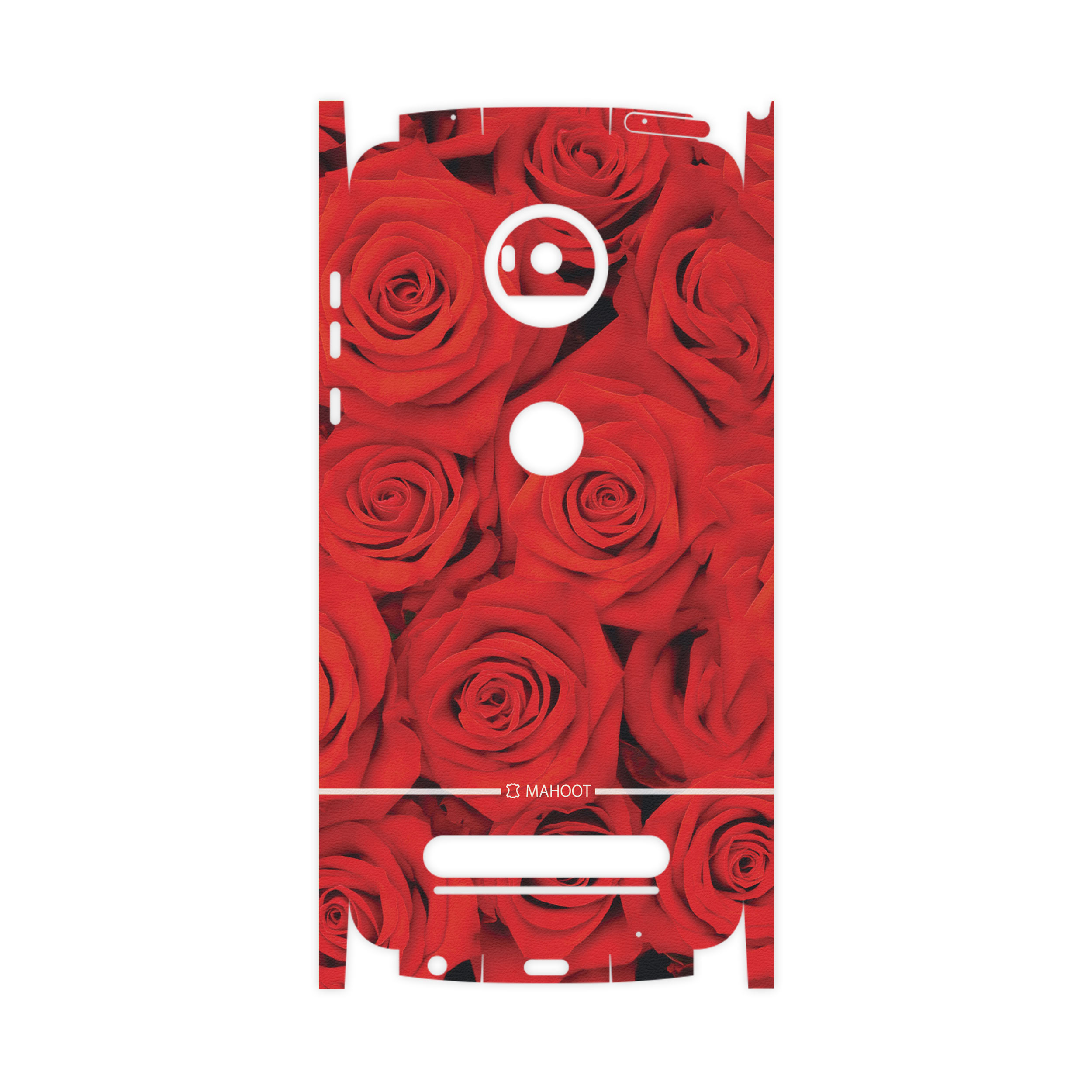 برچسب پوششی ماهوت مدل Red-Flower-FullSkin مناسب برای گوشی موبایل موتورولا Moto Z2 Play
