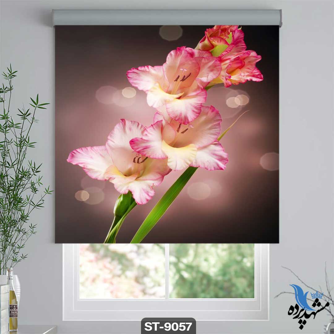 پرده شیدرول تصویری طرح گل مریم کد ST9057