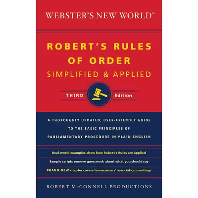 کتاب Webster,s New World Robert,s Rules Of Order Simplified And Applied, Third Ed اثر Robert McConnell Productions انتشارات Collins Reference