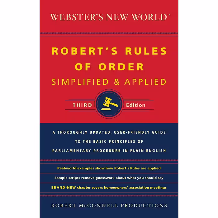کتاب Webster,s New World Robert,s Rules Of Order Simplified And Applied, Third Ed اثر Robert McConnell Productions انتشارات Collins Reference