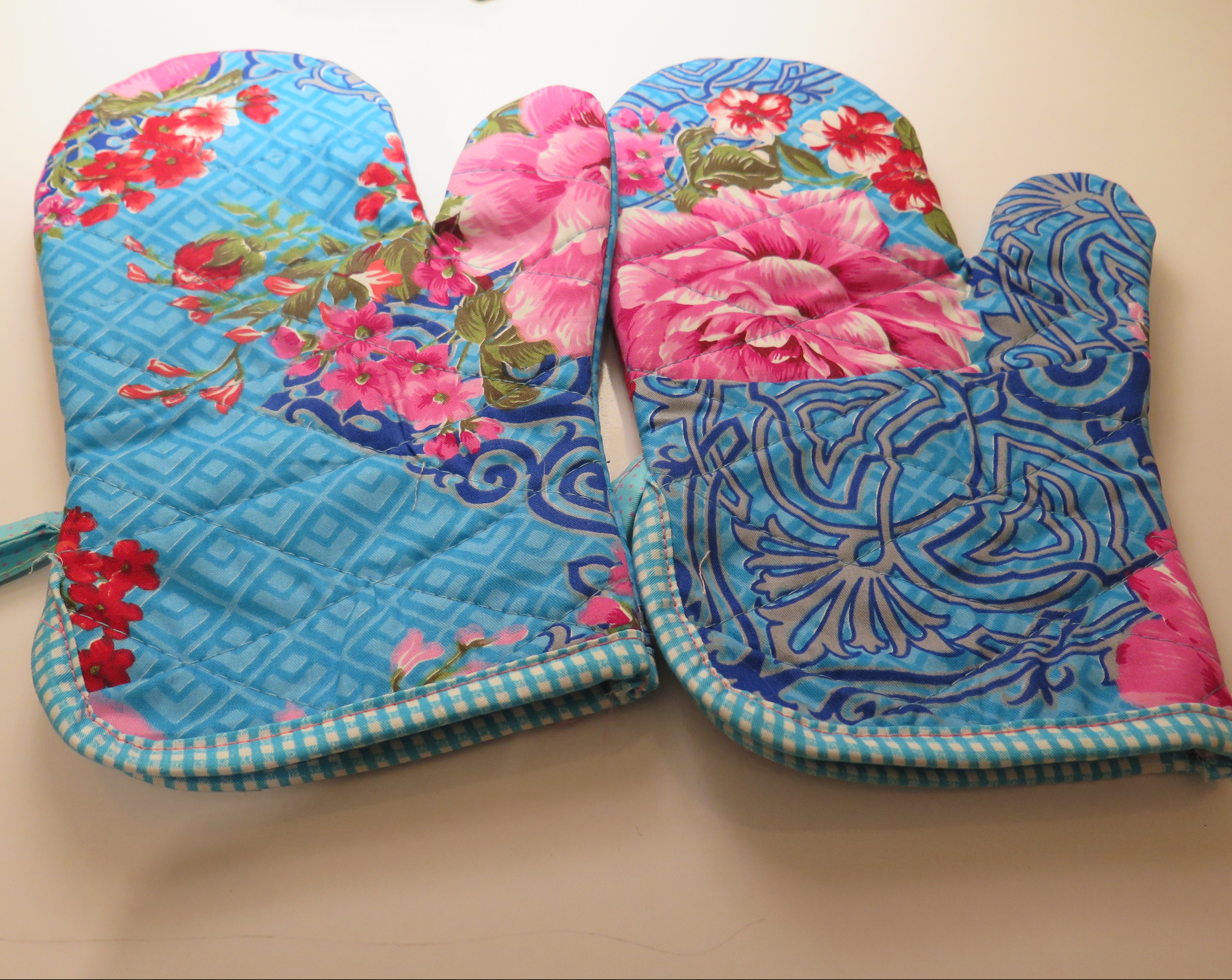 دستکش فر پارچه ای جفتی با پارچه نسوز بروجرد و دوخت با چرخ صنعتی