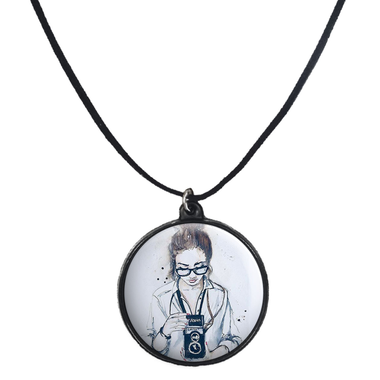 گردنبند پرمانه طرح عکاس کد pmb.5201 مدل دو طرفه