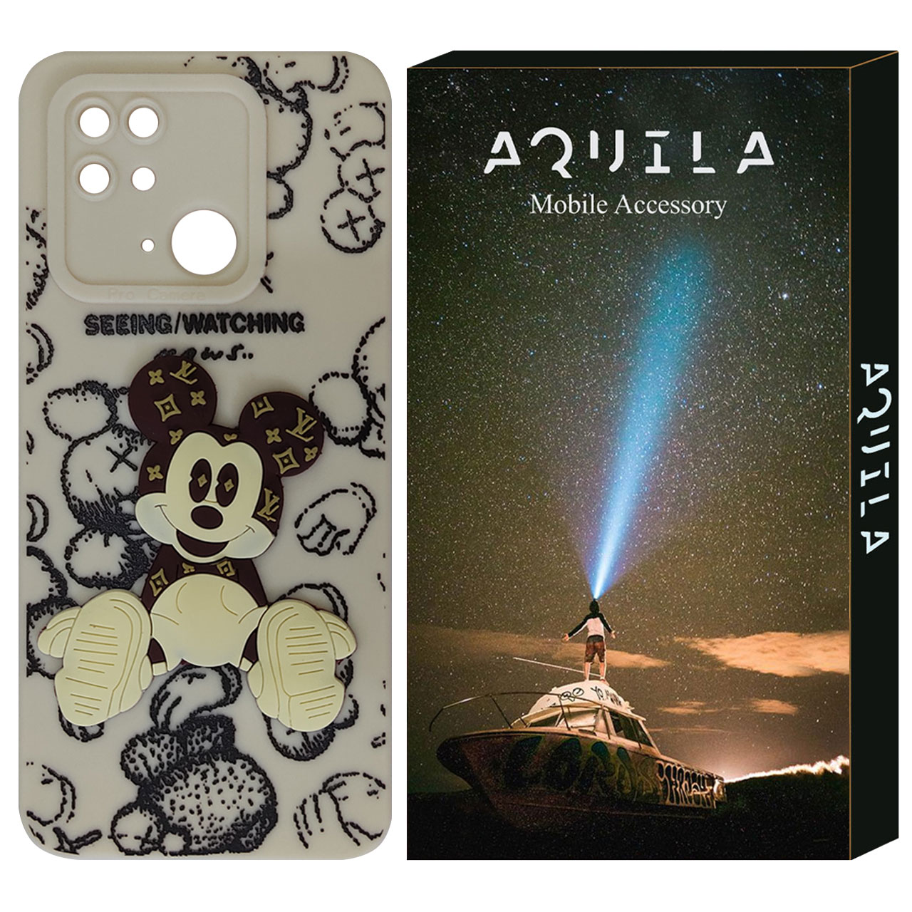 کاور آکوییلا مدل عروسکی برجسته3 مناسب برای گوشی موبایل شیائومی Redmi 10C