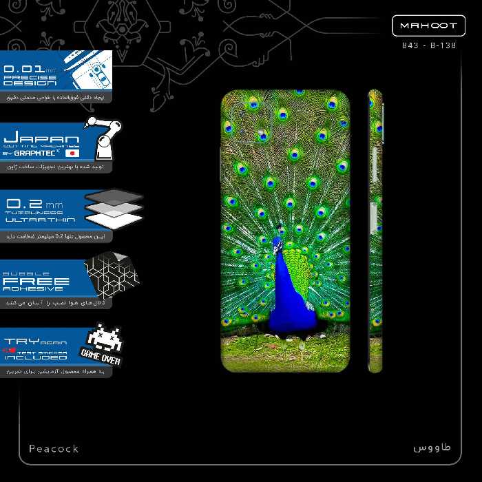 برچسب پوششی ماهوت مدل Peacock-FullSkin مناسب برای گوشی موبایل سامسونگ Galaxy A22 5G