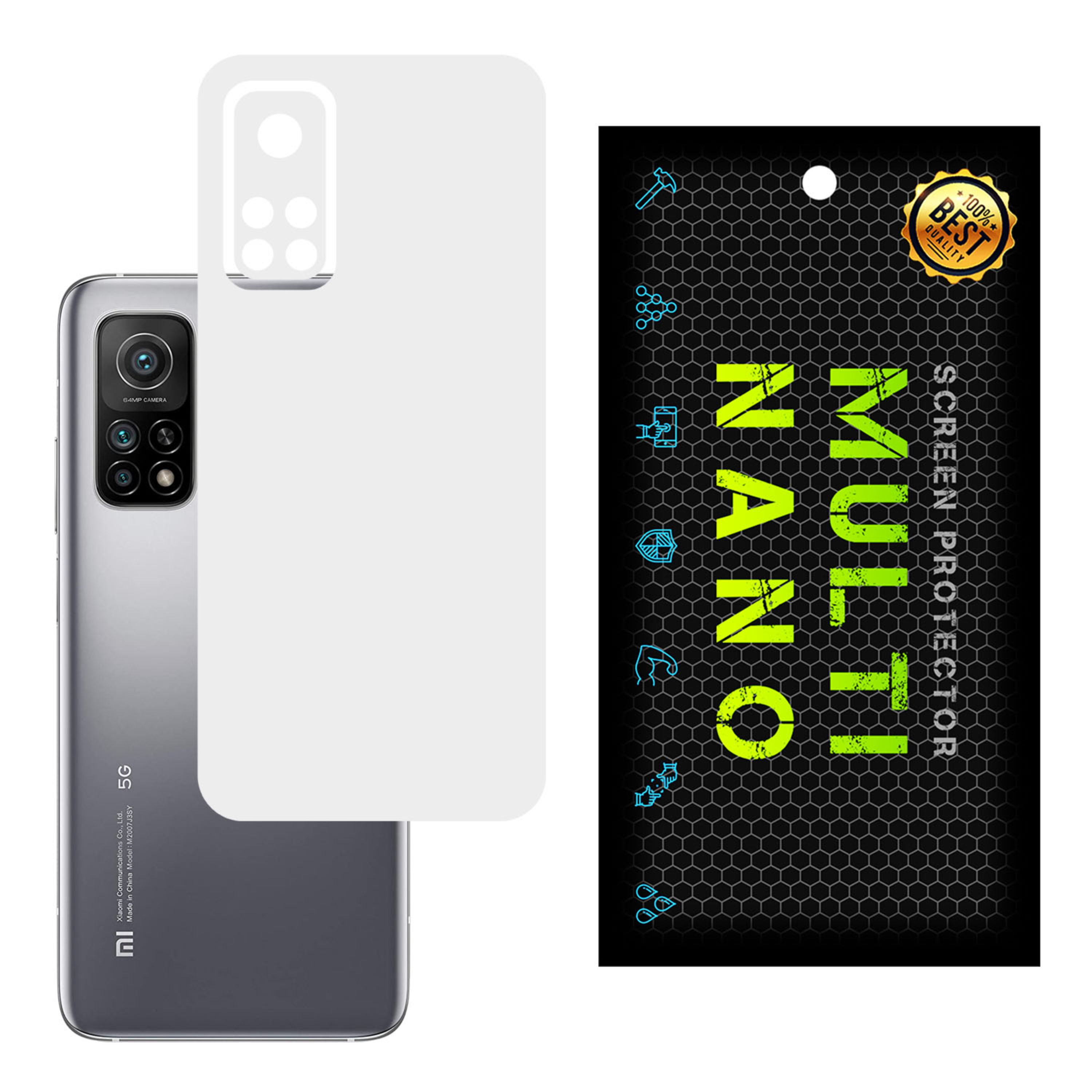 برچسب پوششی MultiNano مدل X-F1M- White برای پشت موبایل شیامی Mi 10T Pro 