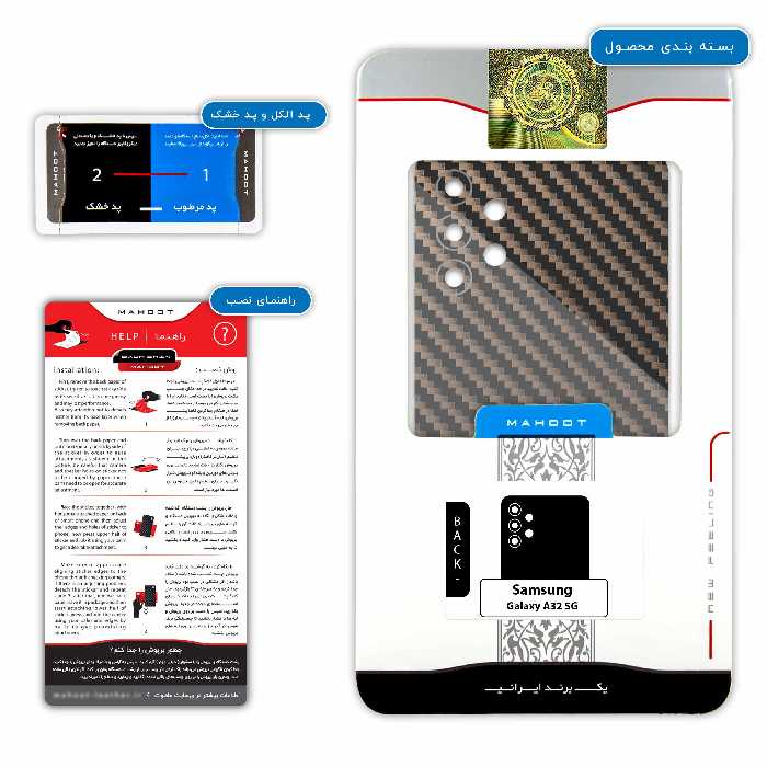 برچسب پوششی ماهوت مدل Glossy-Brown-Fiber مناسب برای گوشی موبایل سامسونگ Galaxy A32 5G