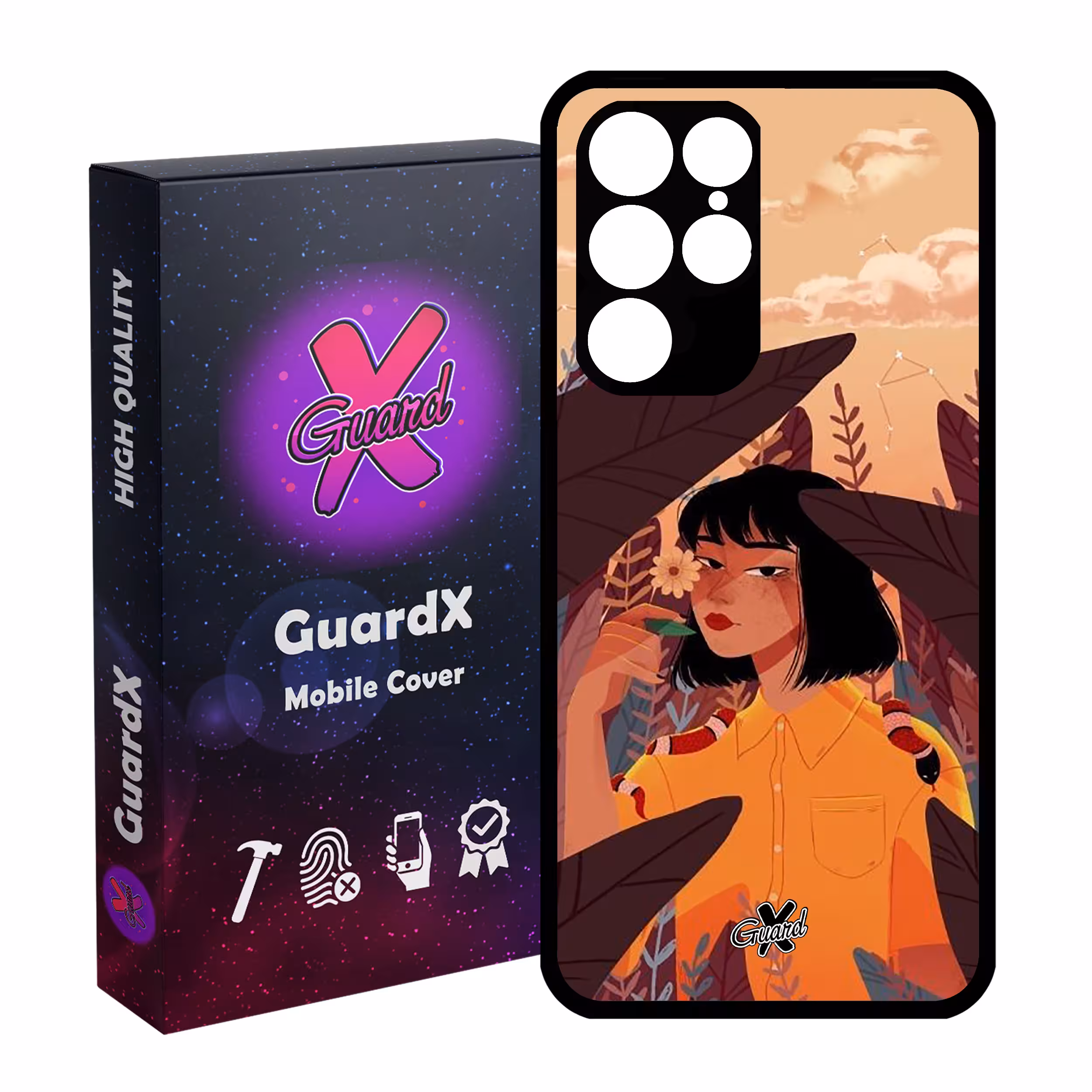 کاور گارد ایکس طرح Girl مدل Glass10327 مناسب برای گوشی موبایل سامسونگ Galaxy S22 Ultra