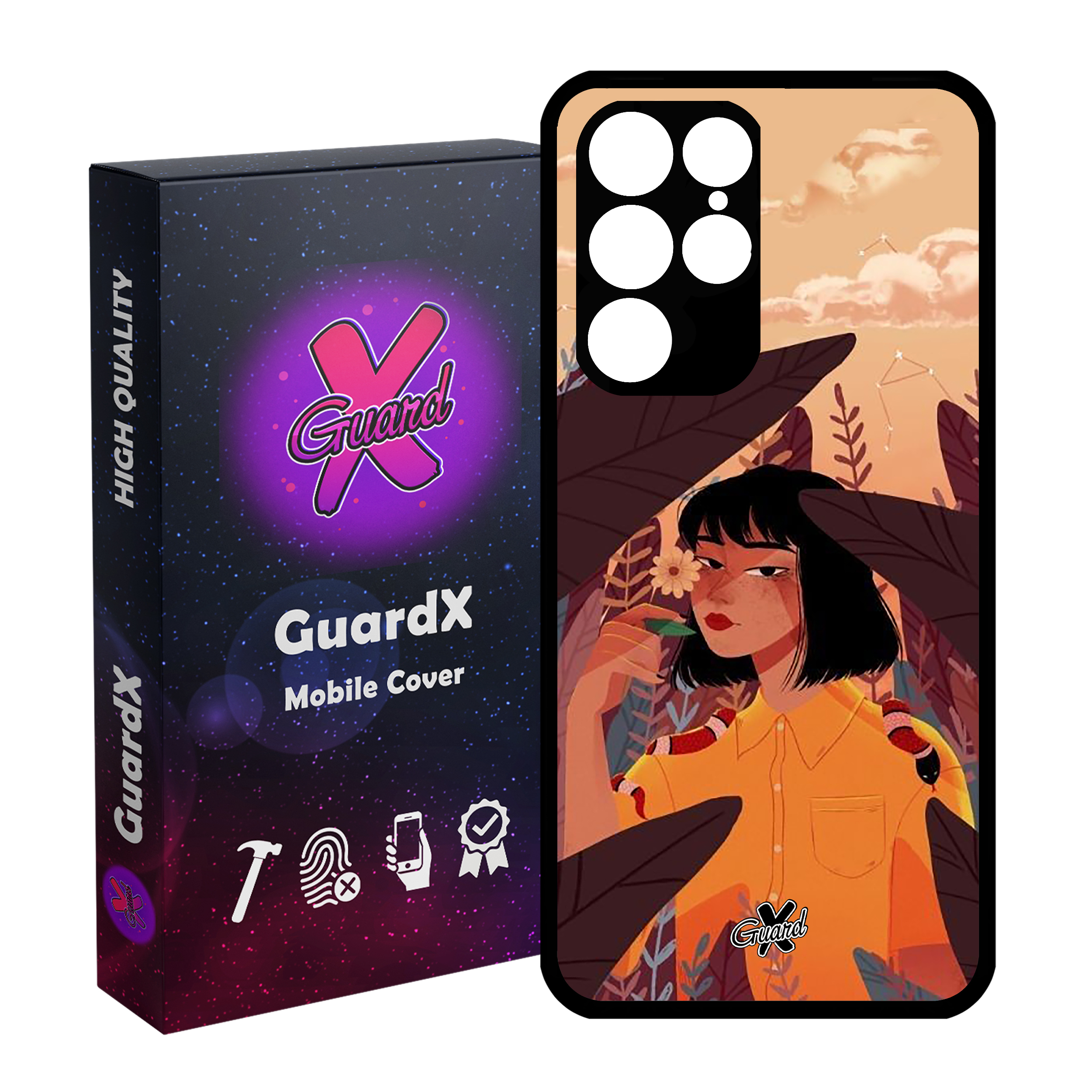 کاور گارد ایکس طرح Girl مدل Glass10327 مناسب برای گوشی موبایل سامسونگ Galaxy S22 Ultra